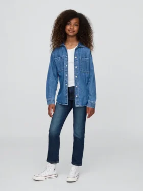 Jeans med medelhög midja för flickor