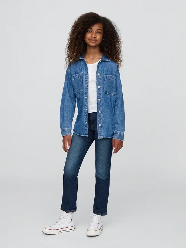 Jeans med medelhög midja för flickor