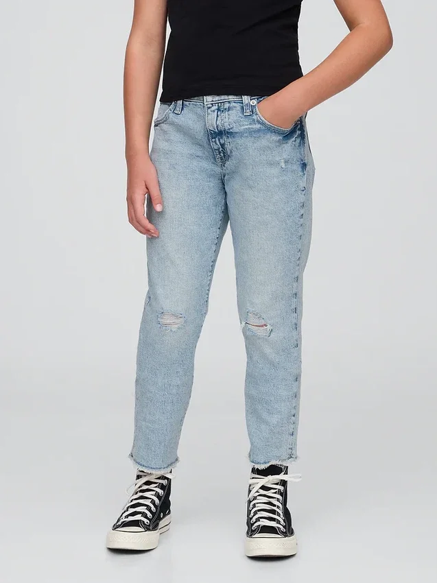 Jeans med medelhög midja för flickor
