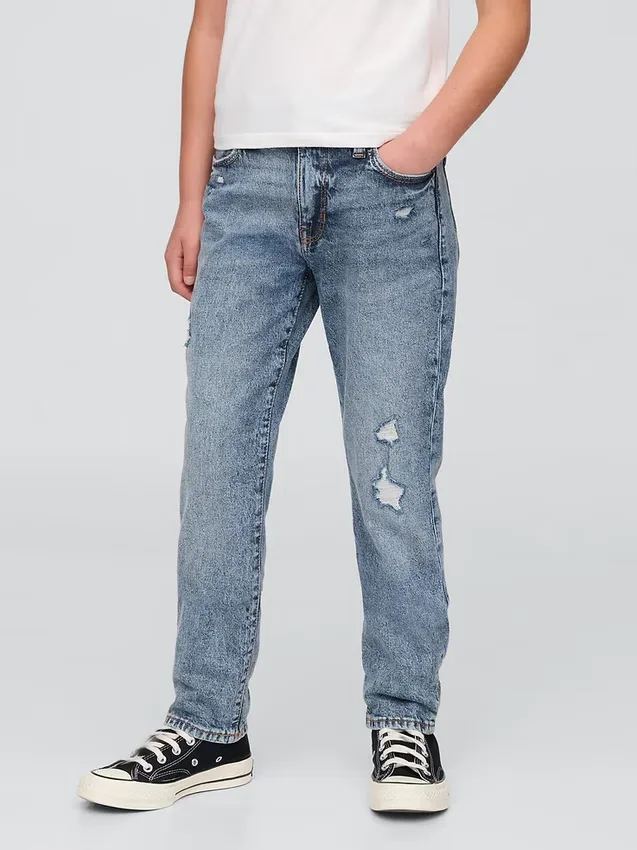 Jeans med medelhög midja för flickor
