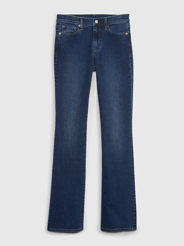 Jeans med medelhög midja och babyboot-ben