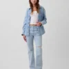 Jeans med medelhög midja och rakt snitt