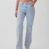 Jeans med medelhög midja och rakt snitt