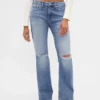 Jeans med medelhög midja och rakt snitt