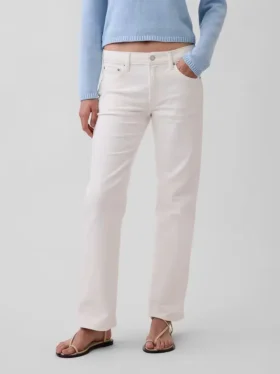 Jeans med medelhög midja och rakt snitt
