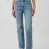 Jeans med medelhög midja och rakt snitt