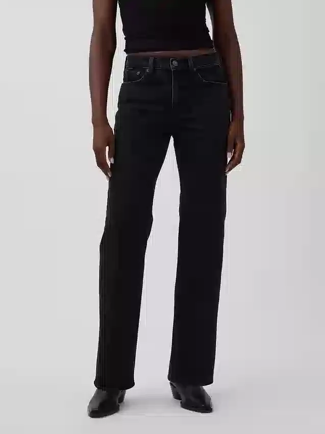 Jeans med medelhög midja och rakt snitt