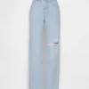 Jeans med medelhög midja och rakt snitt