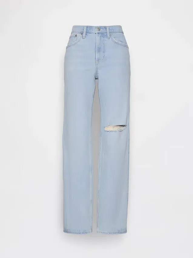 Jeans med medelhög midja och rakt snitt