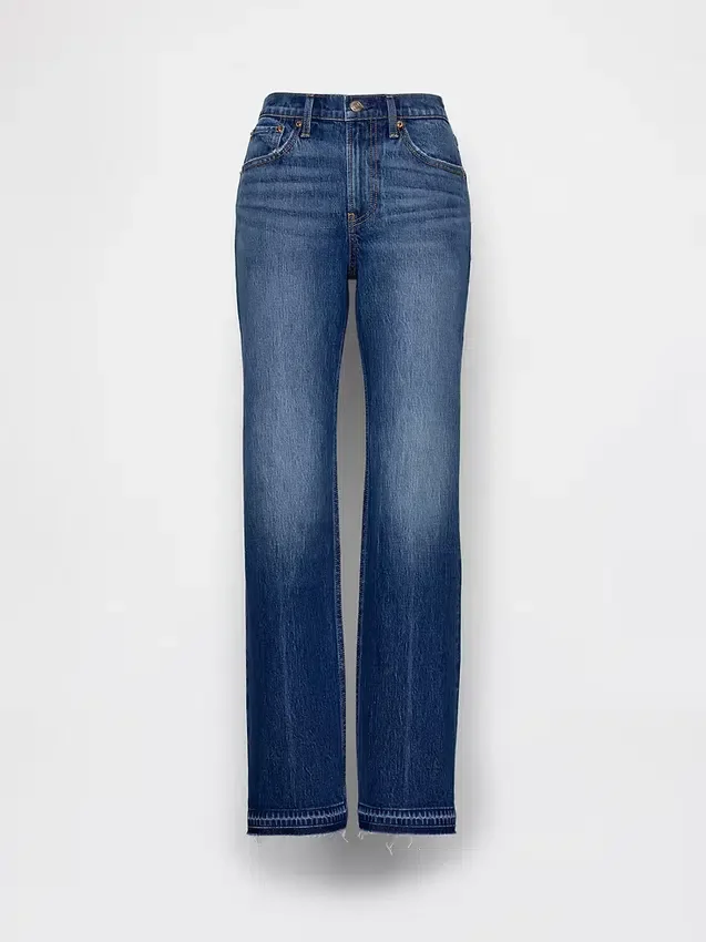 Jeans med medelhög midja och rakt snitt