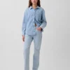 Jeans med medelhög midja och rakt snitt