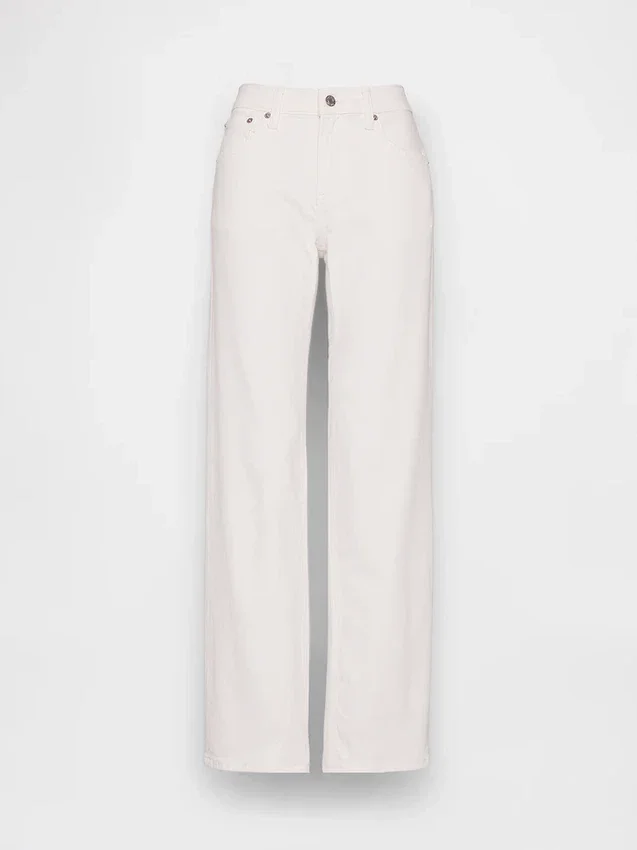 Jeans med medelhög midja och rakt snitt