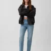 Jeans med medelhög midja och rakt snitt