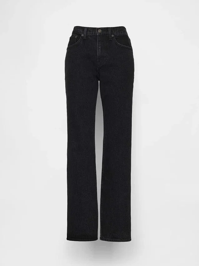 Jeans med medelhög midja och rakt snitt