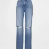 Jeans med medelhög midja och rakt snitt