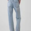 Jeans med medelhög midja, sömmar och avslappnad rak passform