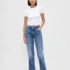 Jeans med medelhög midja, styv passform och rakt ben