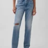 Jeans med medelhög midja, styv passform och rakt ben