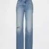 Jeans med medelhög midja, styv passform och rakt ben