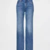 Jeans med medelhög midja, styv passform och rakt ben