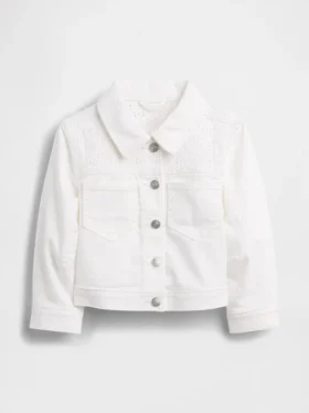 Jeansjacka med hålbroderi för Baby & Småbarn