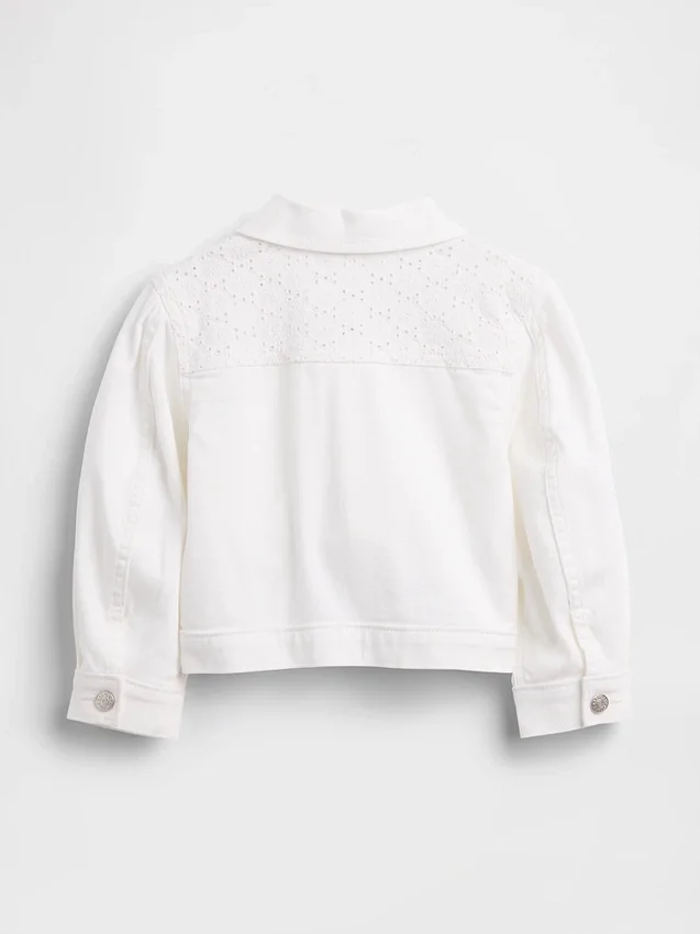 Jeansjacka med hålbroderi för Baby & Småbarn