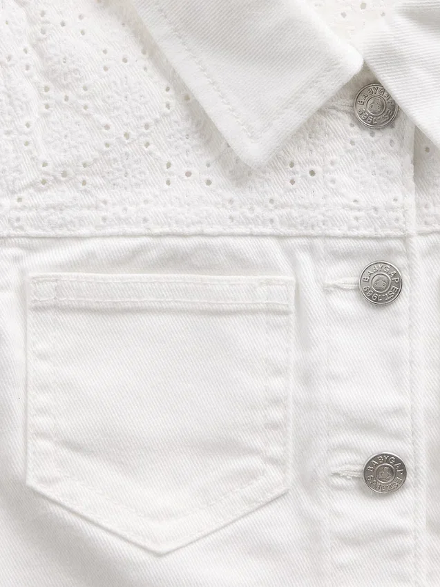 Jeansjacka med hålbroderi för Baby & Småbarn