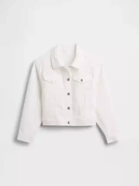 Jeansjacka med hålbroderi för barn