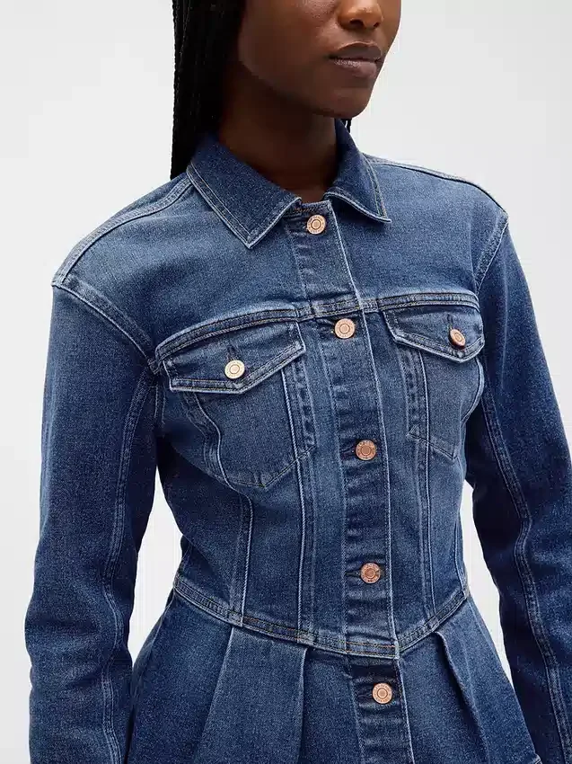 Jeansjacka med peplum