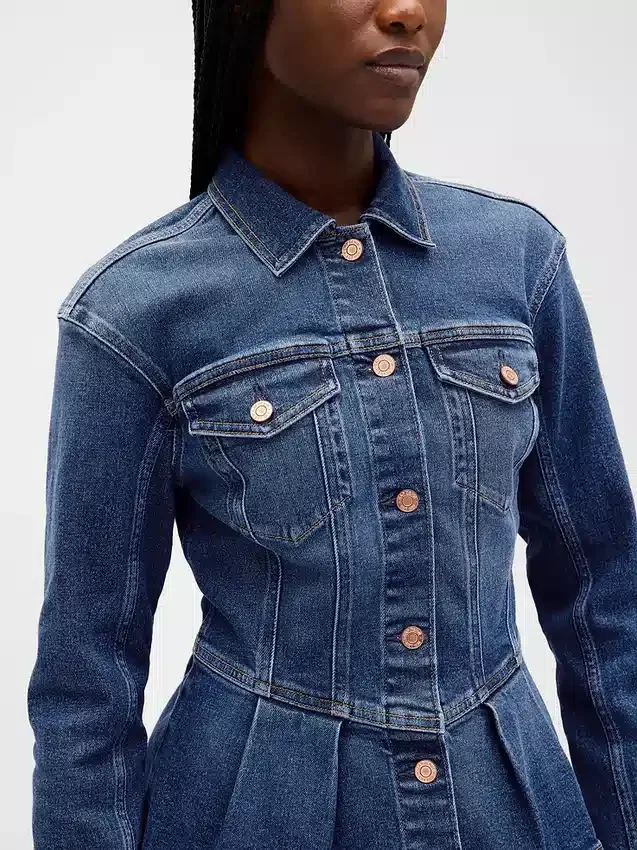 Jeansjacka med peplum