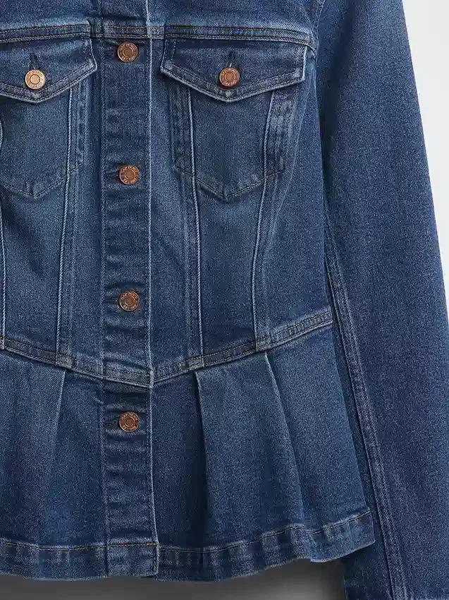 Jeansjacka med peplum