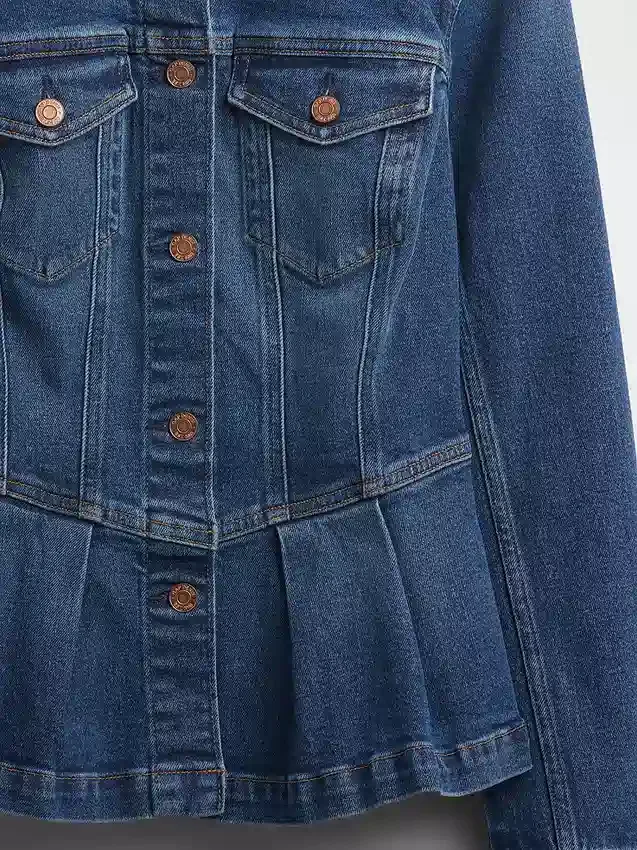 Jeansjacka med peplum