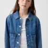 Jeansjacka med påsydda fickor för barn
