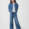 Jeansjacka med påsydda fickor för barn