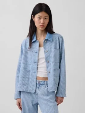 Jeansjacka med ränder