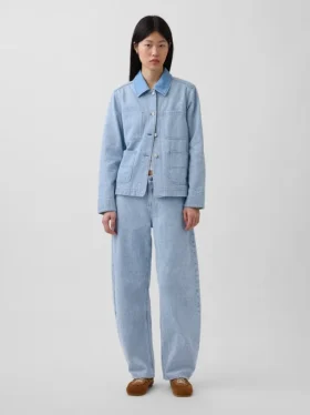 Jeansjacka med ränder