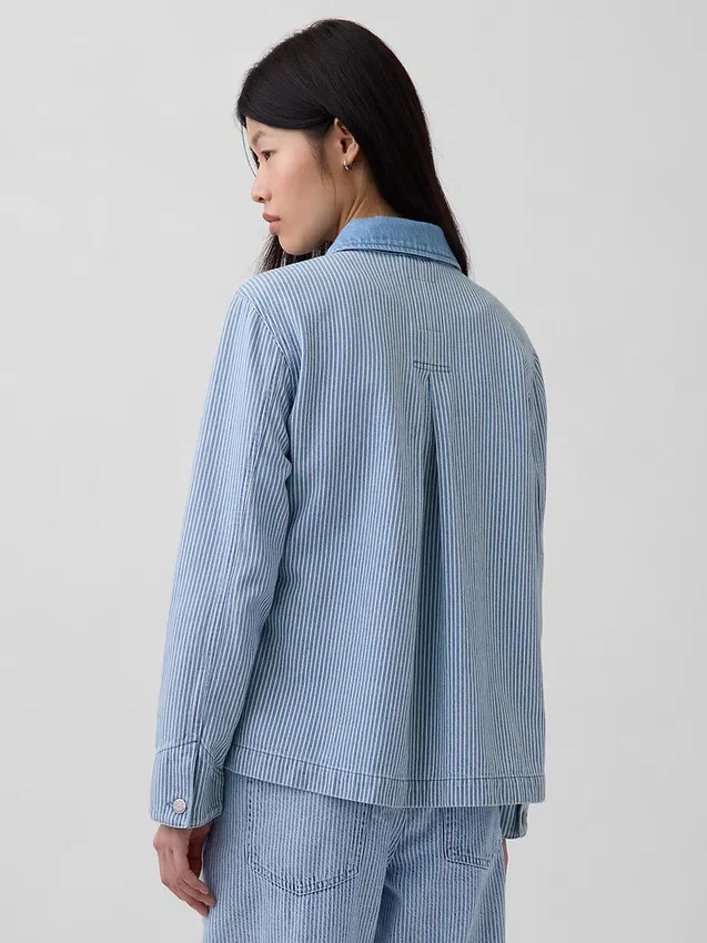 Jeansjacka med ränder