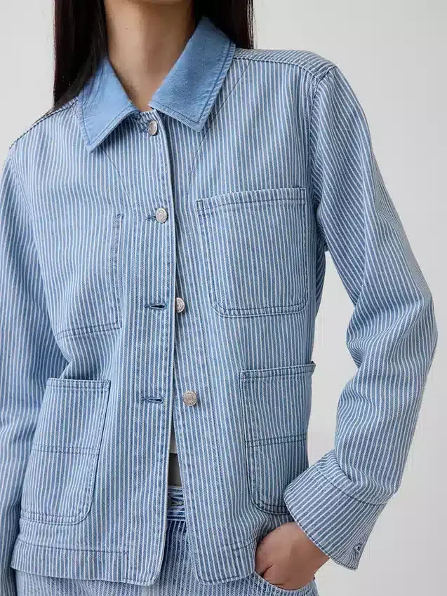 Jeansjacka med ränder