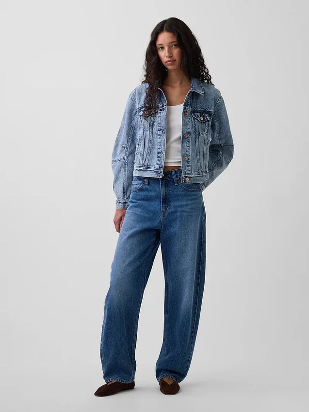 Jeansjacka med vid ärm