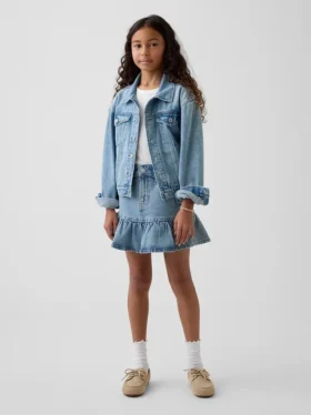 Jeanskjol med volanger för barn