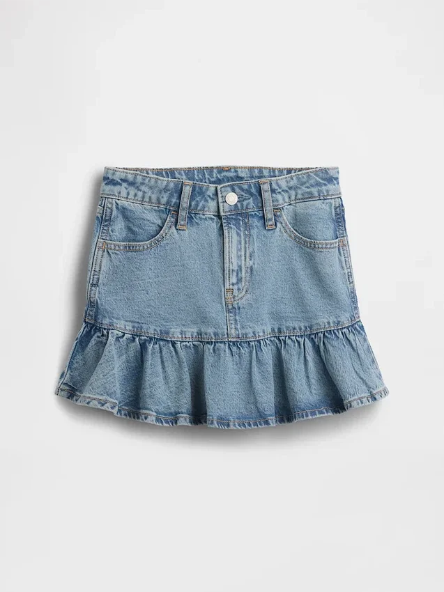 Jeanskjol med volanger för barn
