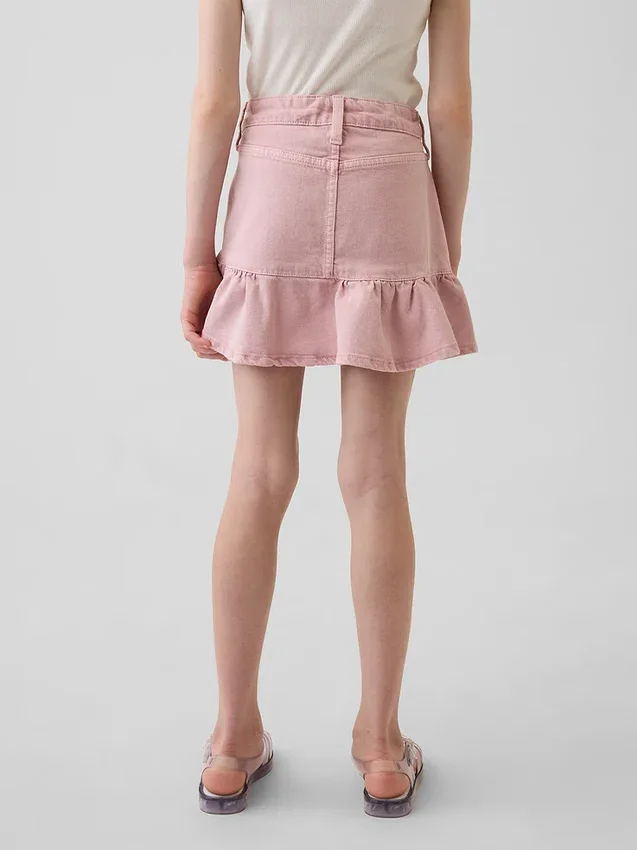 Jeanskjol med volanger för barn