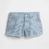 Jeansshorts med låg midja och ränder för barn