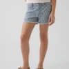 Jeansshorts med låg midja och ränder för barn