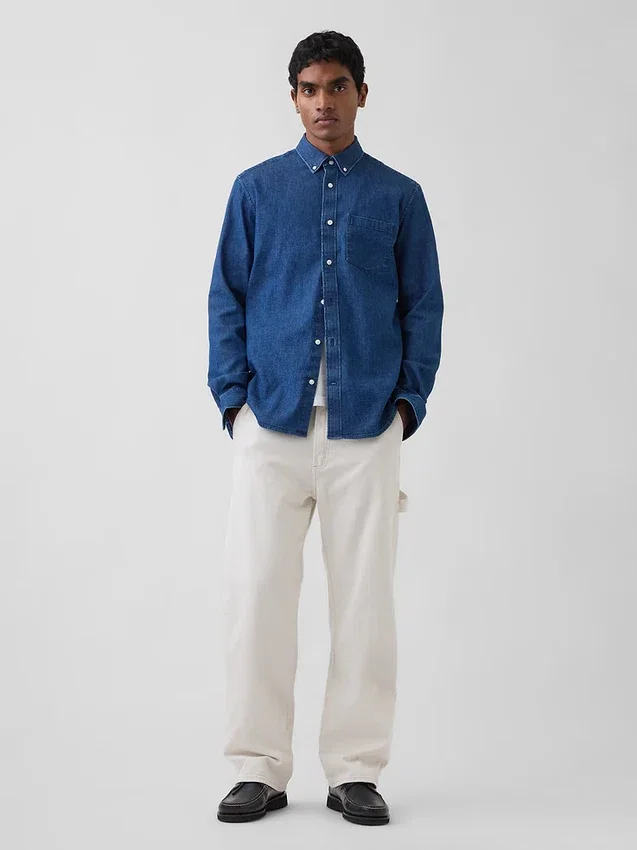 Jeansskjorta med fickor