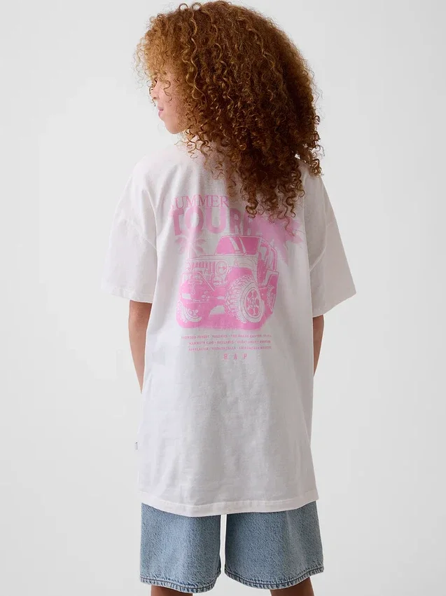 Jeep-T-shirt i oversized-modell för barn