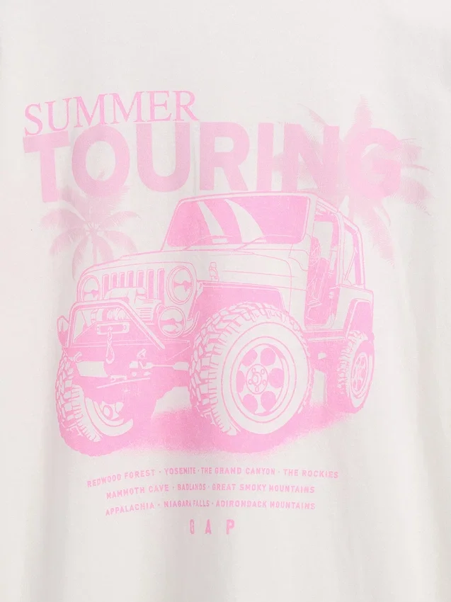 Jeep-T-shirt i oversized-modell för barn