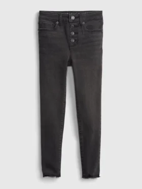 Jeggings för barn med hög midja och slitna detaljer