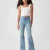 Jeggings med hög midja och utsvängda ben för barn