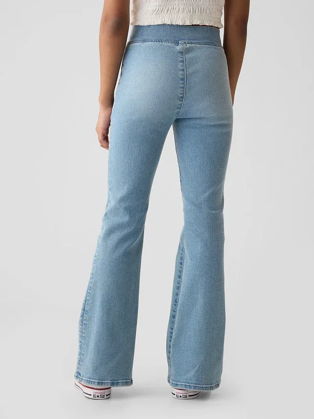 Jeggings med hög midja och utsvängda ben för barn